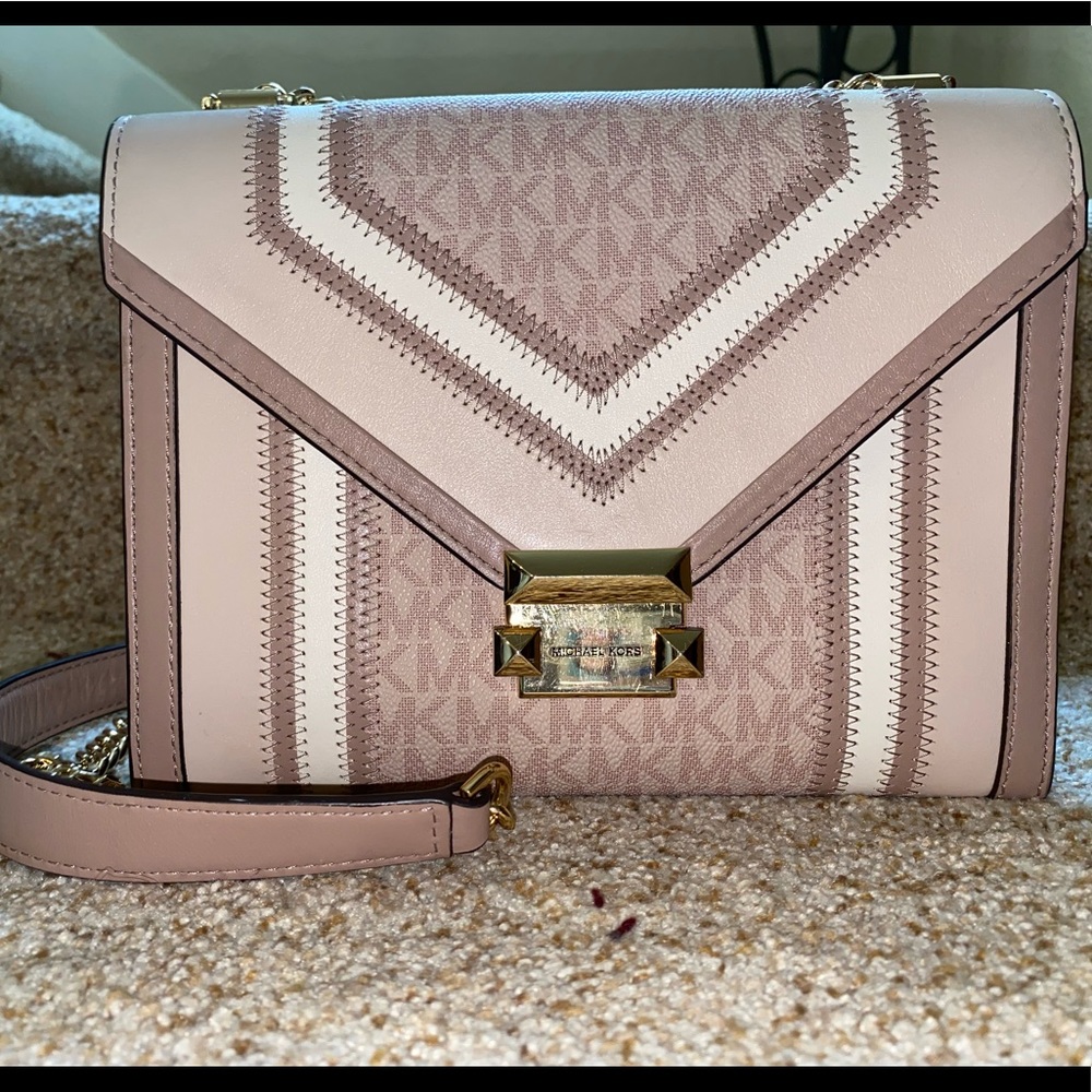 Michael Kors Whitney Logo Leather Shoulder Bag